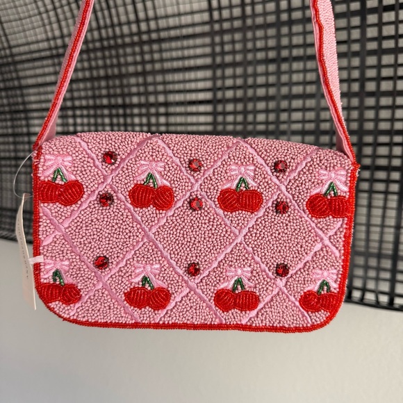 Anthropologie the Fiona beaded bag cherry - Picture 5 of 5